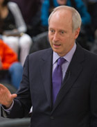 Michael Sandel giving the Tanner Lecture in Maxwell auditorium