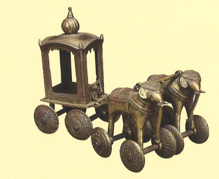 Figure 03 - Chariot Drawn by Two Elephants Brass