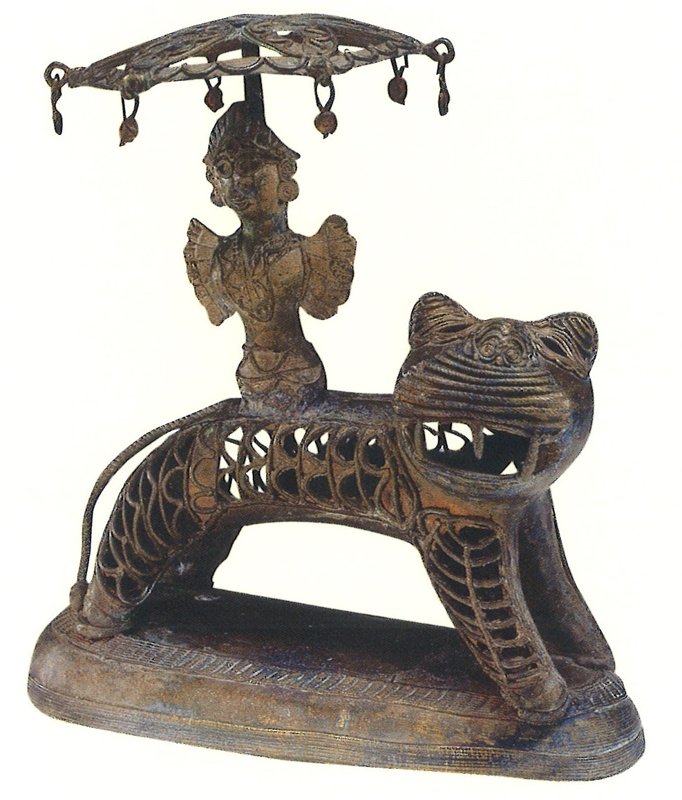 Figure 20 - Image of Goddess Durga on Her Lion Vahana Brass