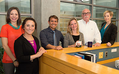 Lerner Center staff pictured left to right: Leah Moser, Katie Wood, Roberto Martinez, Cynthia Morrow, Tom Dennison and Rebecca Bostwick.