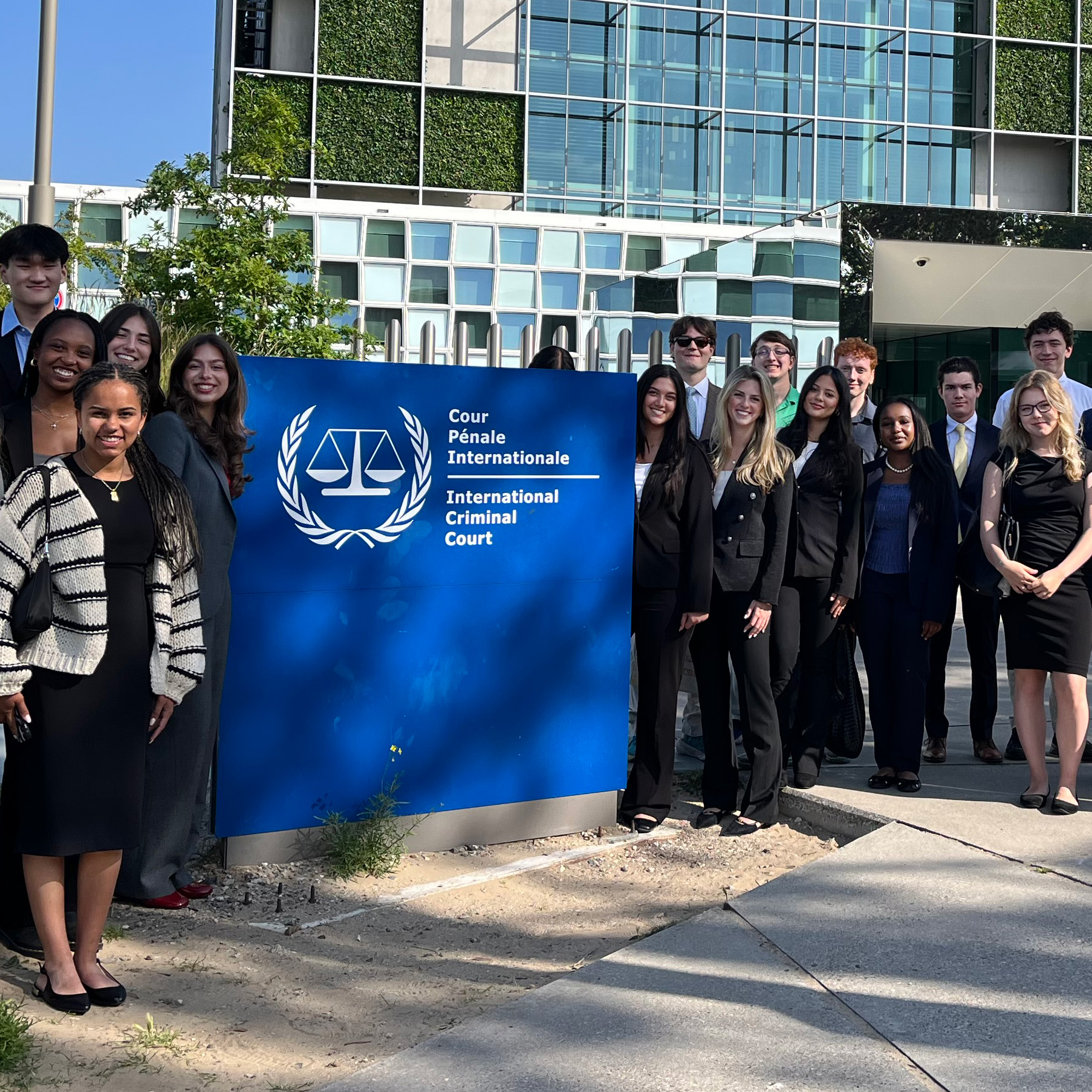 Students at the International Criminal Court in the Netherlands
