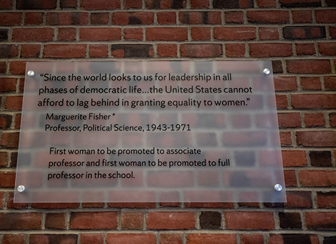 Photo of quote by Maxwell School's first female professor, Marguerite Fisher: 
