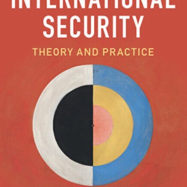 Book cover of "Understanding International Security: Theory and Practice" by Michael John Williams, James Wesley Hutto, and Asli Peker Dogra, featuring an abstract design with colorful concentric circles on a red background.