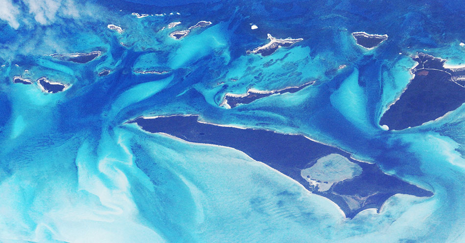 Aerial photo of the Caribbean