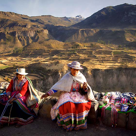 Chivay women working Colca Canyon