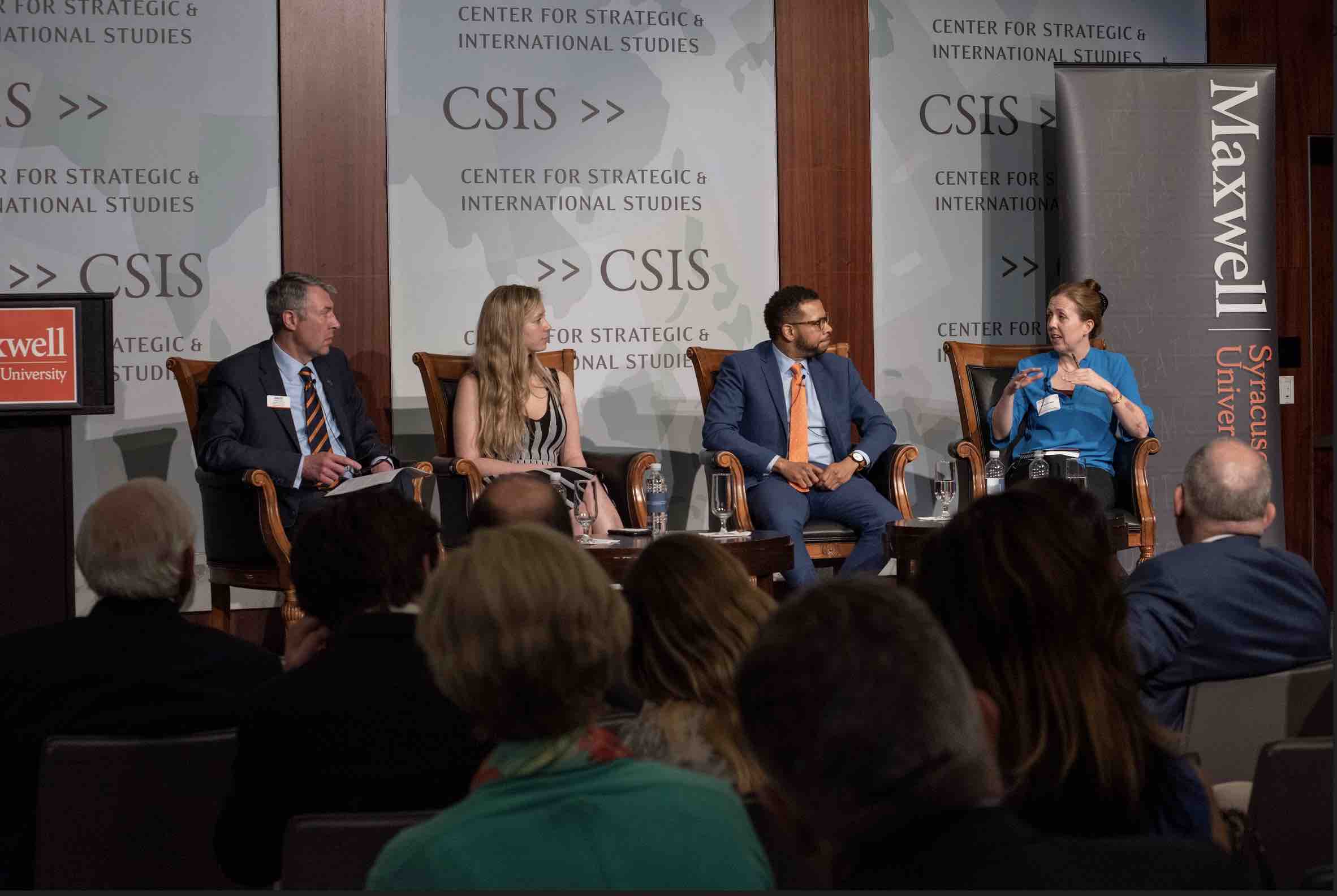 CSIS presentation with panel discussion on stage