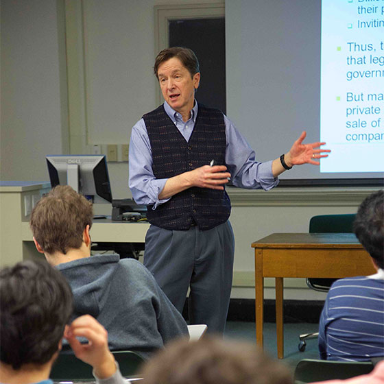 Professor Yingers teaching in Maxwell Hall classroom