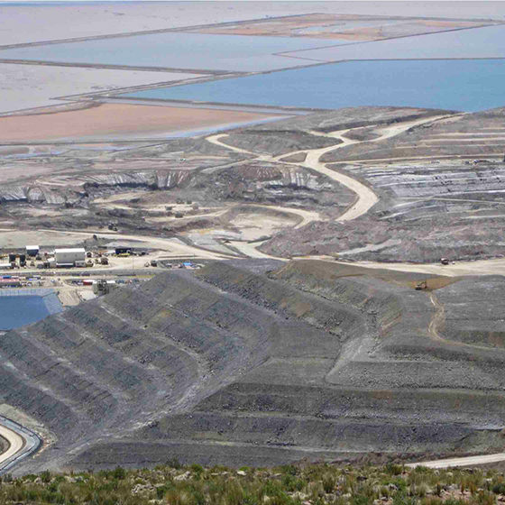 Aerial view of mining