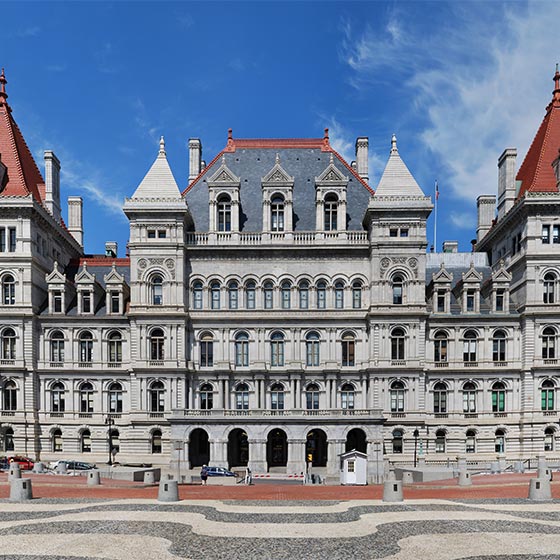 New York State Capitol building - photo courtesy Wikipedia  https://commons.wikimedia.org/wiki/File:NYSCapitolPanorama.jpg