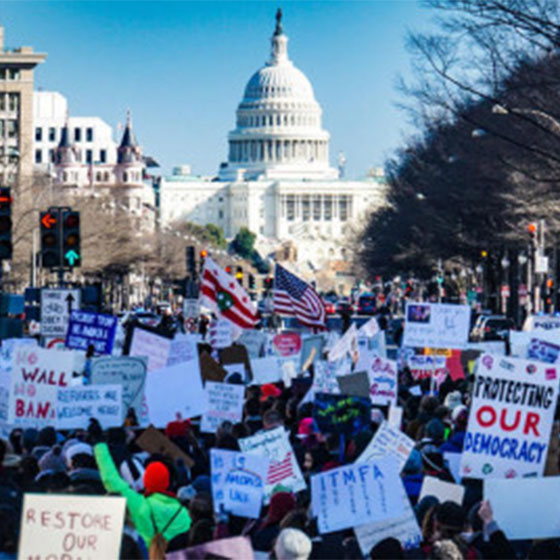 Protesting in Washington DC