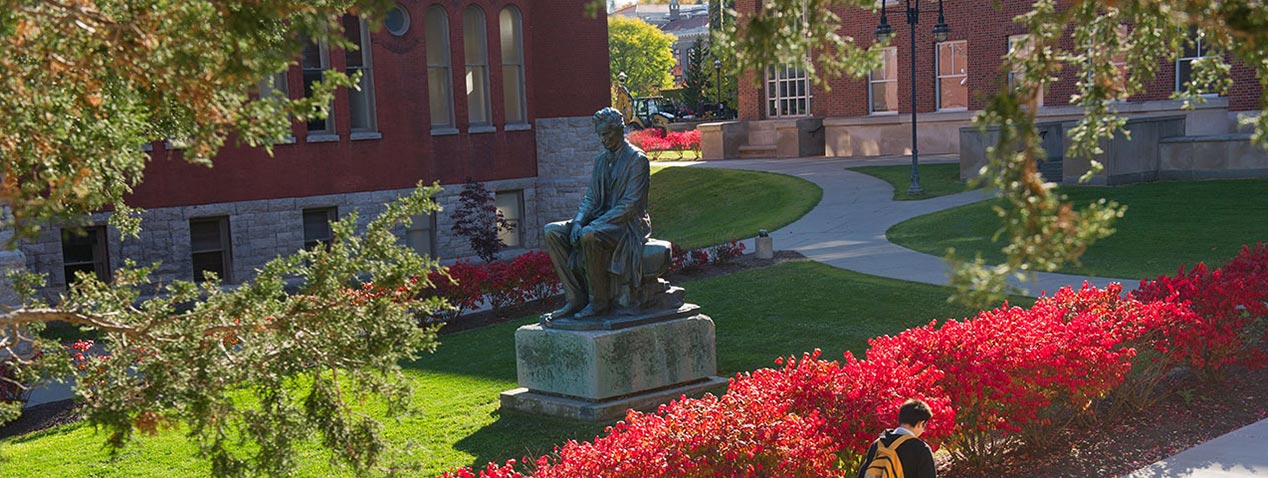 Lincoln statue as seen from Maxwell Hall