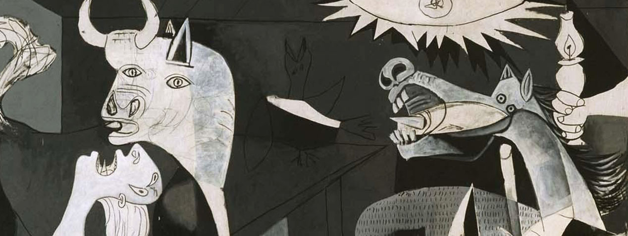 Detail Dove Pablo Picasso Guernica in Amsterdams Stedelijk Museum 11 July 1956