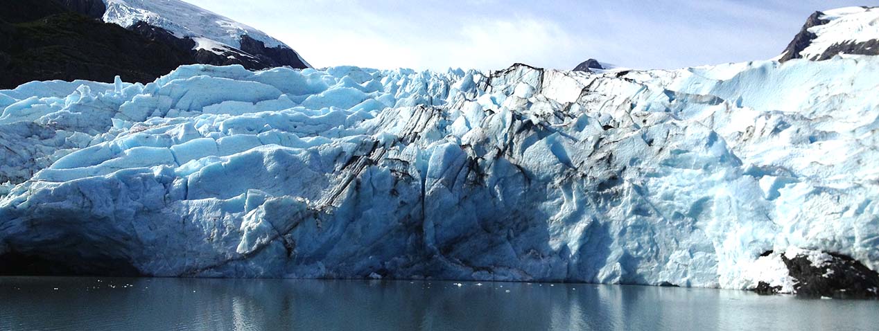 Glacier terminating in a body of water