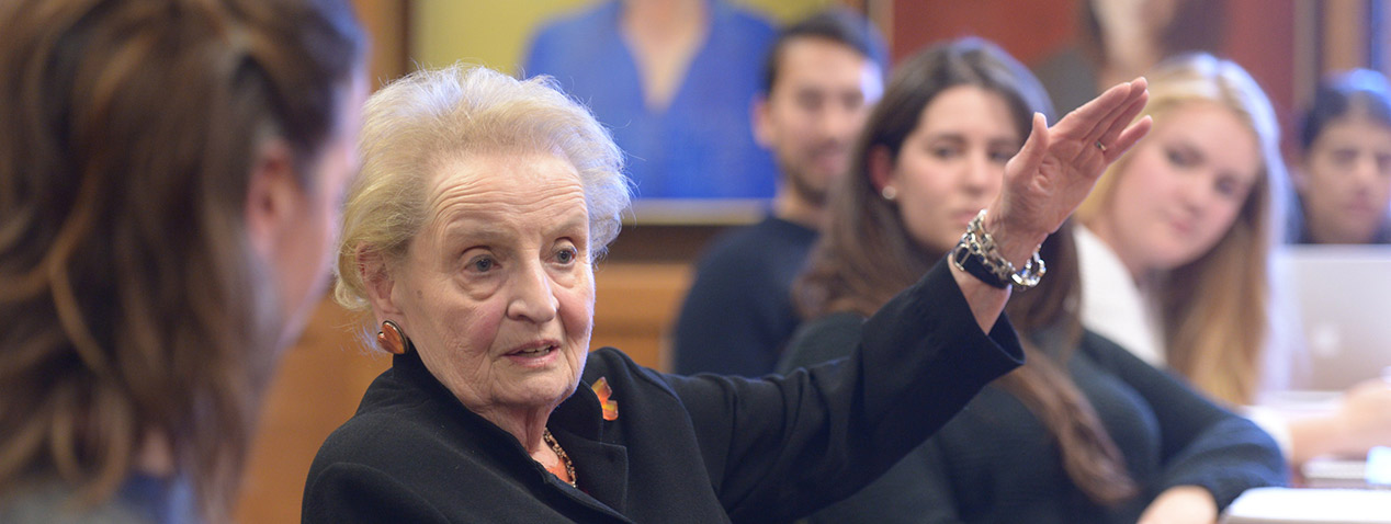 Madeleine Albright with students