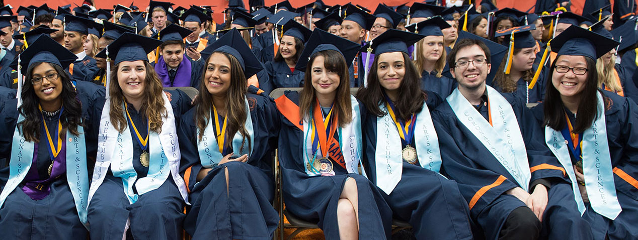 Students sitting in a row during graduation