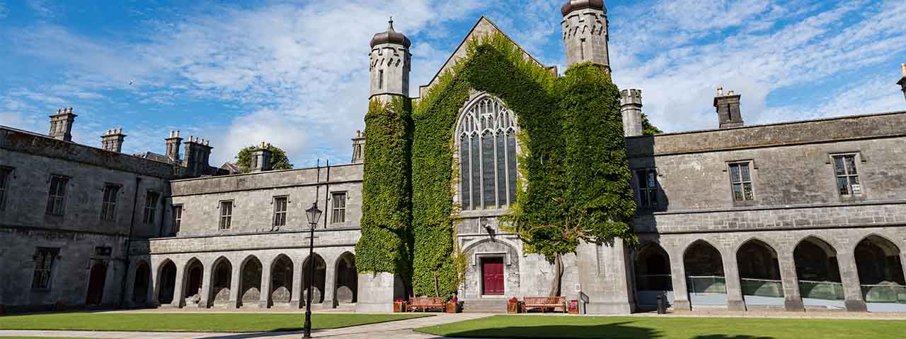 Historic Quadrangle building of Galway city University in Ireland