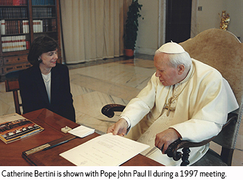Catherine Bertini and Pope