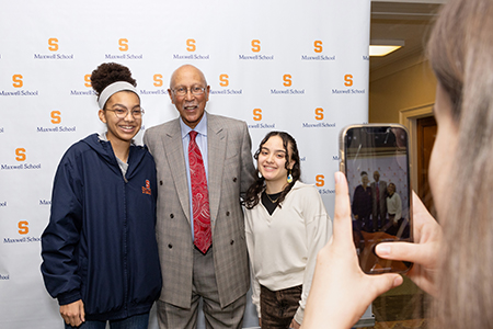 Dave Bing and students