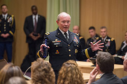 Martin Dempsey lecturing on imperialism and the military-industrial complex