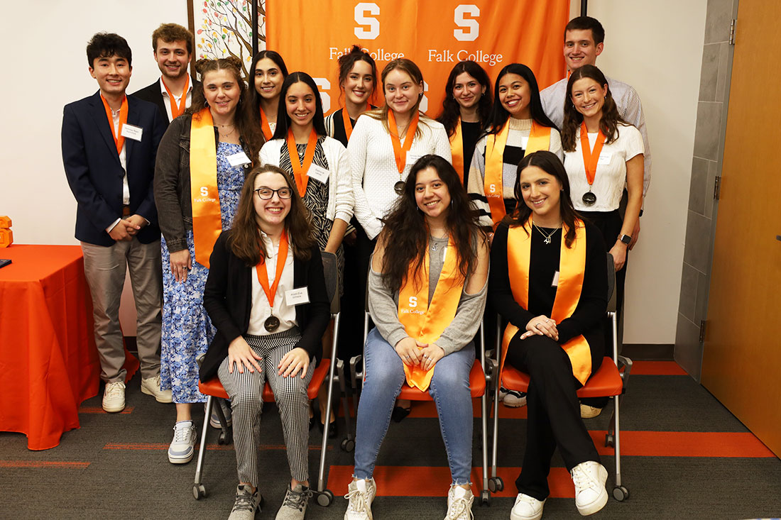 Falk scholars students standing together