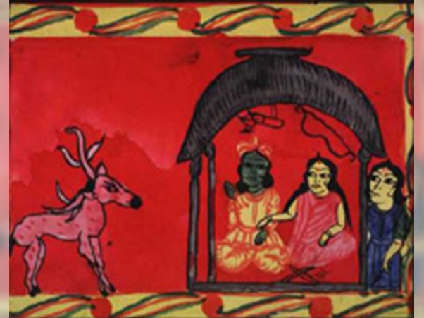Ravana's uncle takes the form of a beautiful deer.