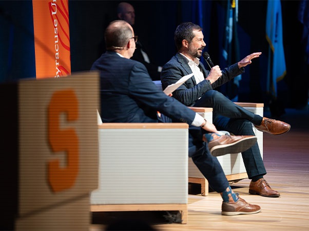 Pete Buttigieg speaks to an audience