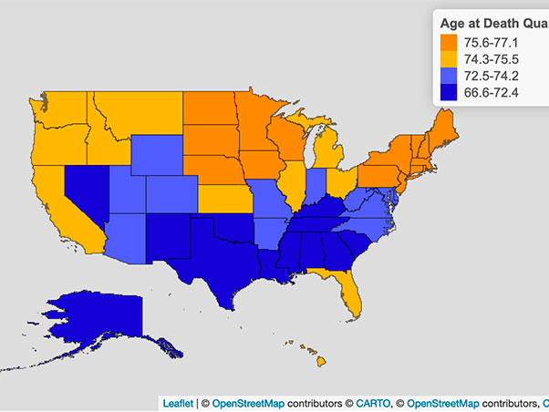 Map of Developmental Disability in US